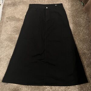 Black long jean skirt